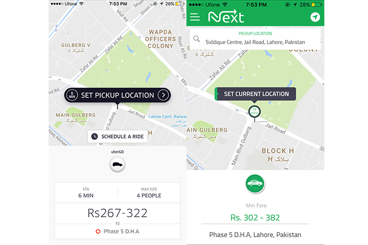 Next Uber comparison